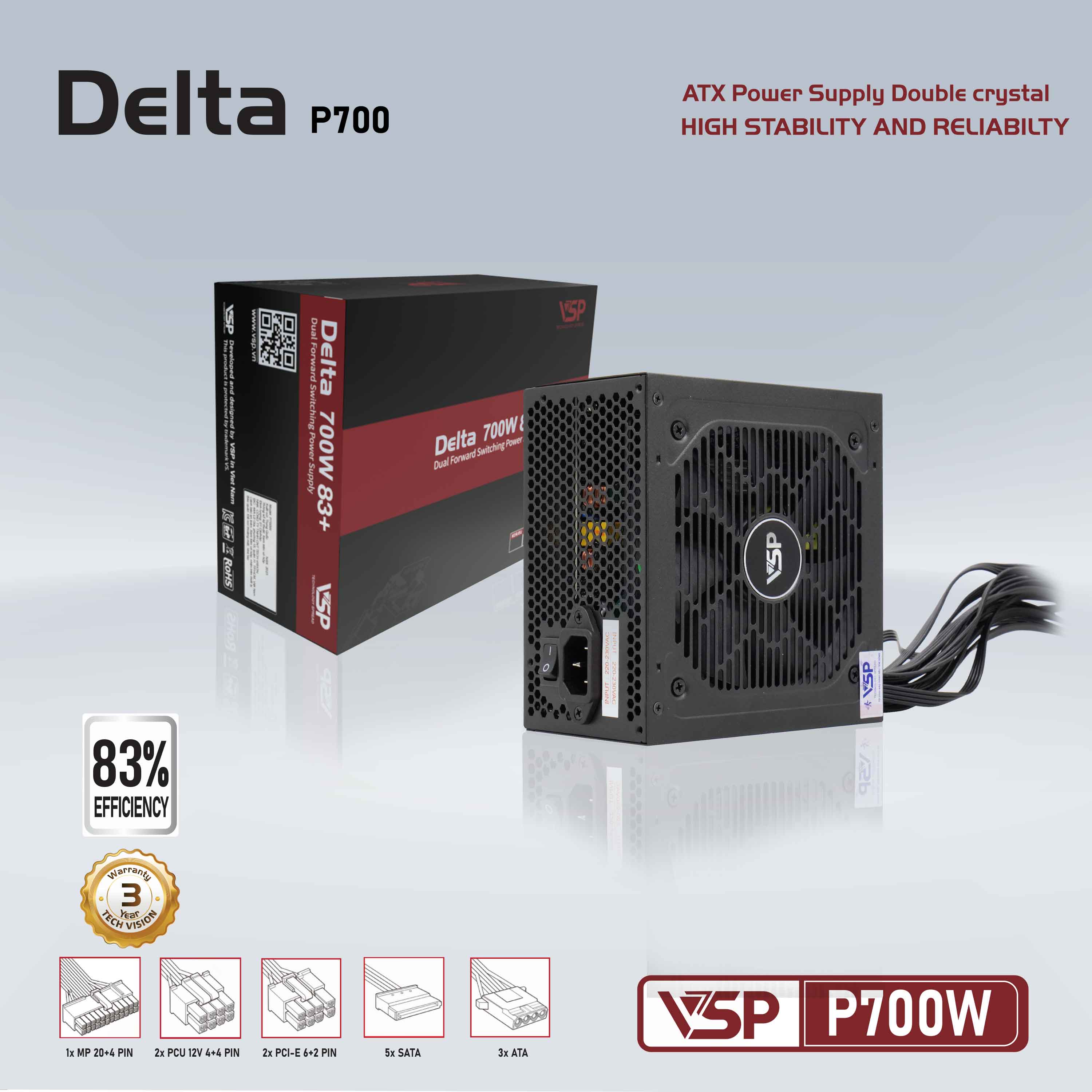 Bộ nguồn máy tính Delta VSP P700W