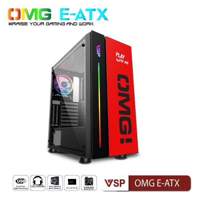 Vỏ Case Máy Tính VSP LED Gaming OMG E-ATX