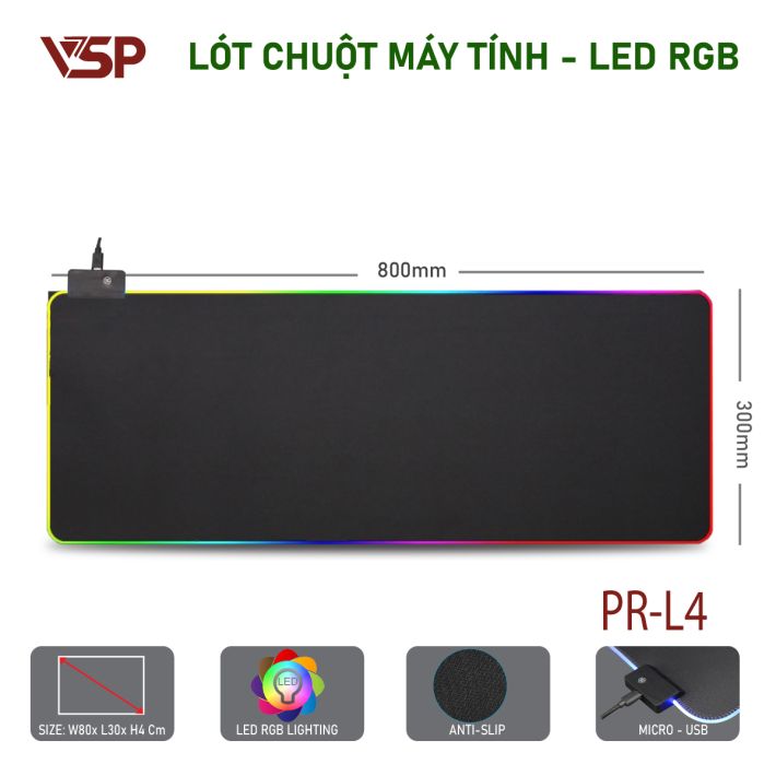 Miếng lót chuột CHROMA - Led RGB - Full Box : 300x800x3mm - PR-L4
