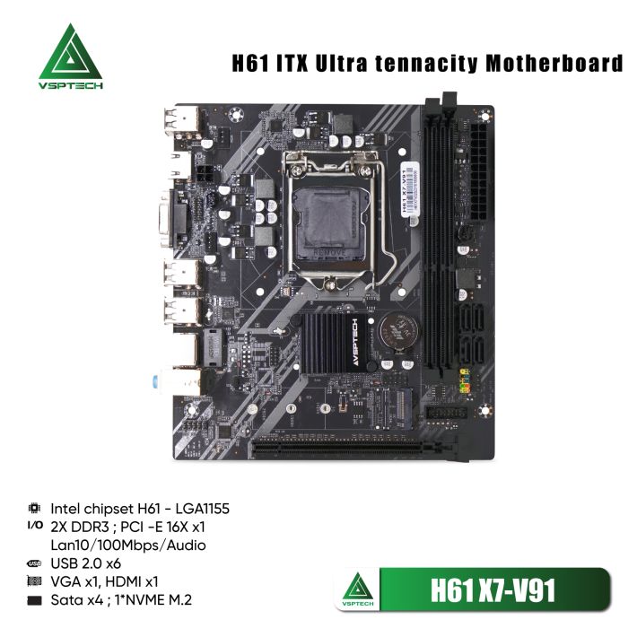 BO MẠNH CHỦ | MAINBOARD VSPTECH H61 X7 V91