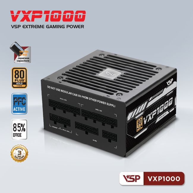 Bộ nguồn VSP TEREX VXP1000TGD - 80 Plus Gold - 1000W