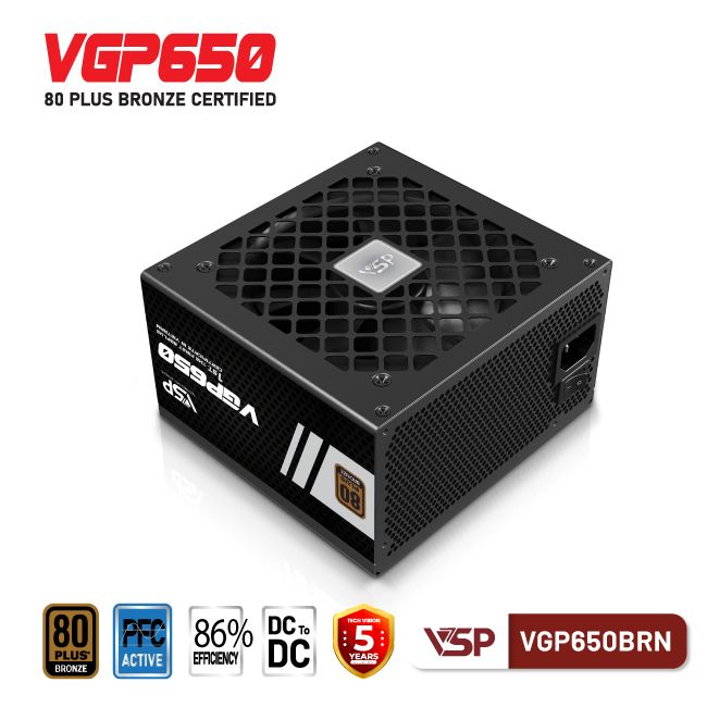 Bộ nguồn VSP VGP650BRN - 80Plus Bronze - 650W