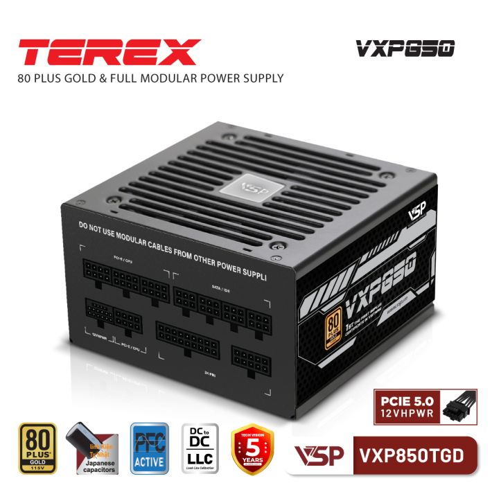 Bộ nguồn VSP TEREX VXP850TGD - 80 Plus Gold - 850W