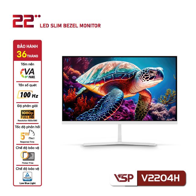 Màn hình phẳng VSP V2204H (21.5inch / VA / FHD / 100Hz / 5ms / Trắng)