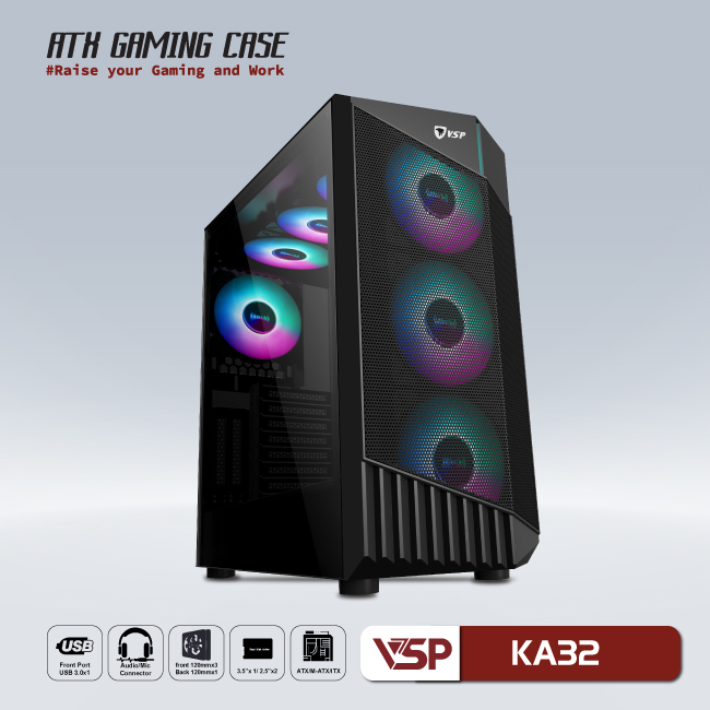 CASE VSP GAMING KA32 - Black