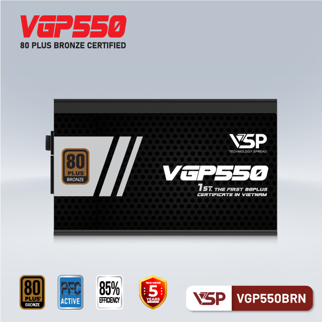 Bộ nguồn VSP VGP550BRN - 80Plus Bronze - 550W