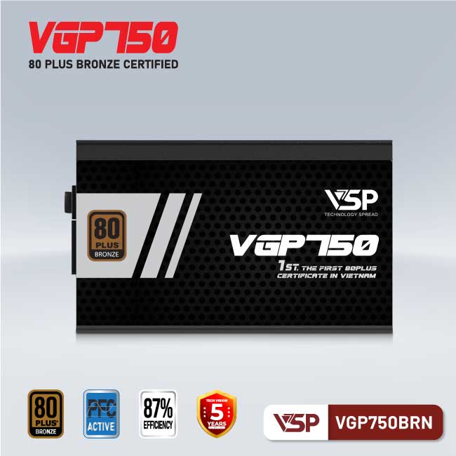 Bộ nguồn VSP VGP750BRN - 80Plus Bronze - 750W