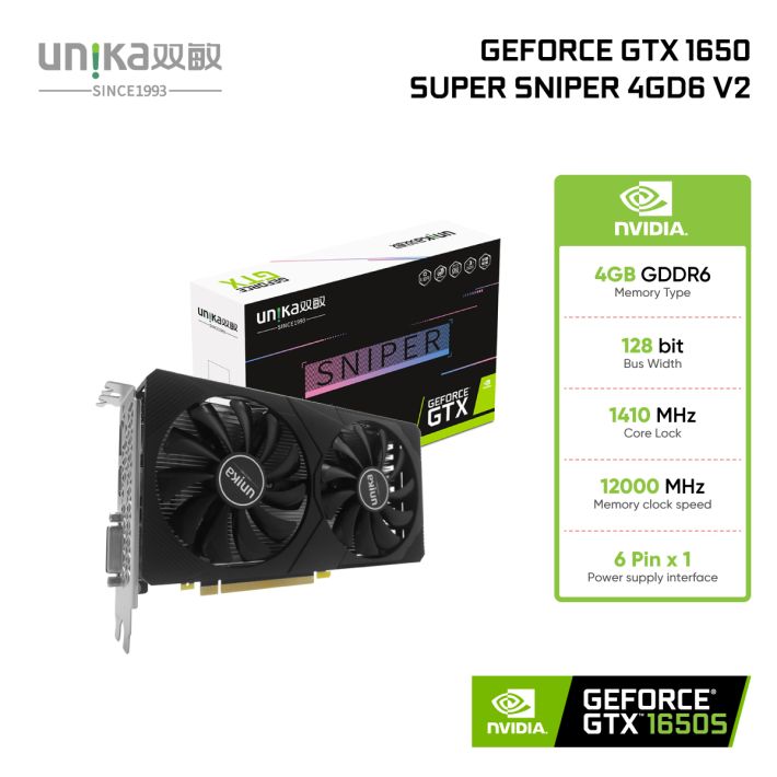 VGA UNIKA GeForce GTX 1650 SUPER Sniper 4GD6 V2 (4GB GDDR6)