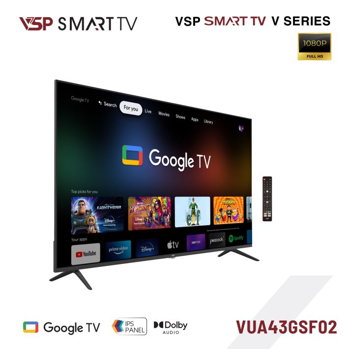 VSP Smart TV 43 inch V Series ( FHD / Google TV / DVB-T2)