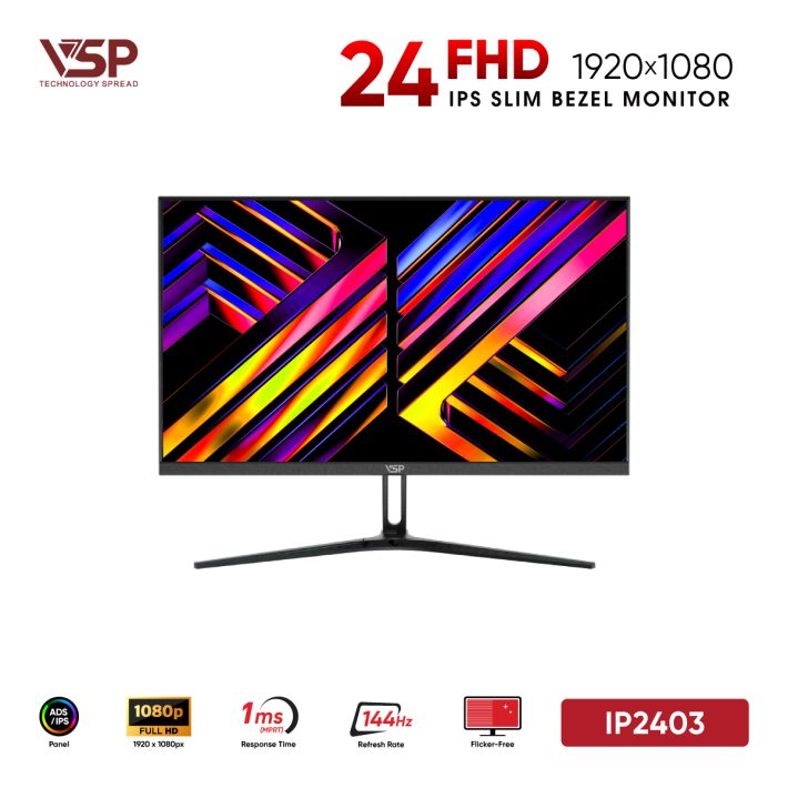 Màn Hình Gaming VSP IP2403 Đen (24inch / ADS-IPS / FHD / 144Hz / 1ms / Vision Care)