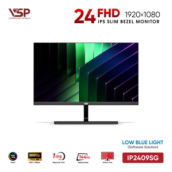 Màn Hình VSP IP2409SG Đen (24inch / ADS-IPS / FHD / 144Hz / 1ms)