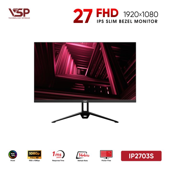 Màn hình VSP esport gaming IP2703S (27inch/IPS/FHD/144Hz/1ms/Freesync/Đen)