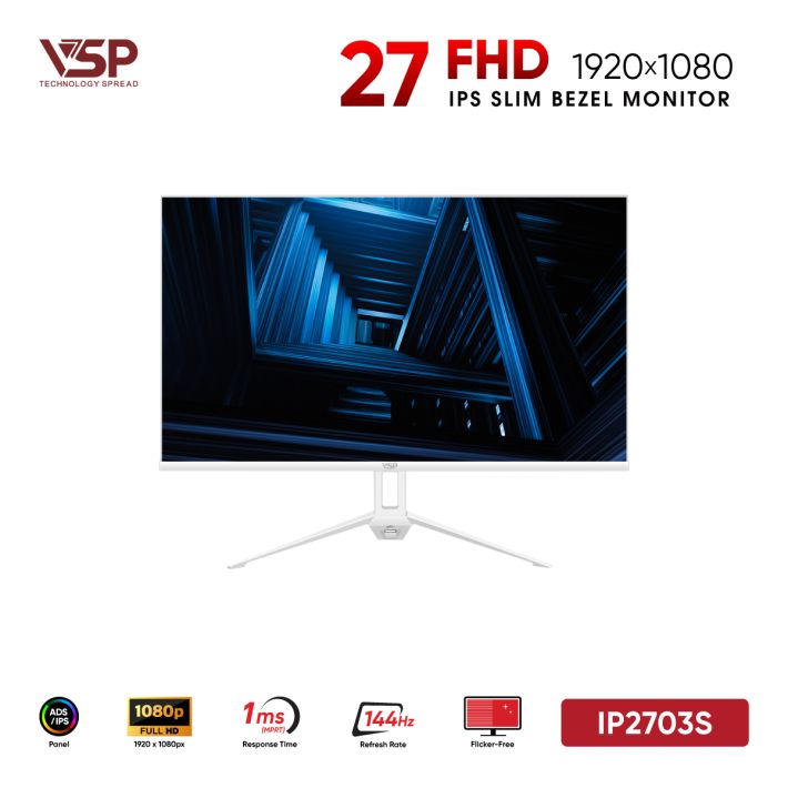 Màn Hình Gaming VSP IP2703S Đen (27inch / IPS / FHD / 144Hz / 1ms / 90% DCI-P3 / Loa 3W)