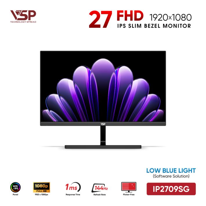 Màn Hình Gaming VSP IP2709SG Đen (27inch / ADS-IPS / FHD / 144Hz / 1ms / 110% sRGB)