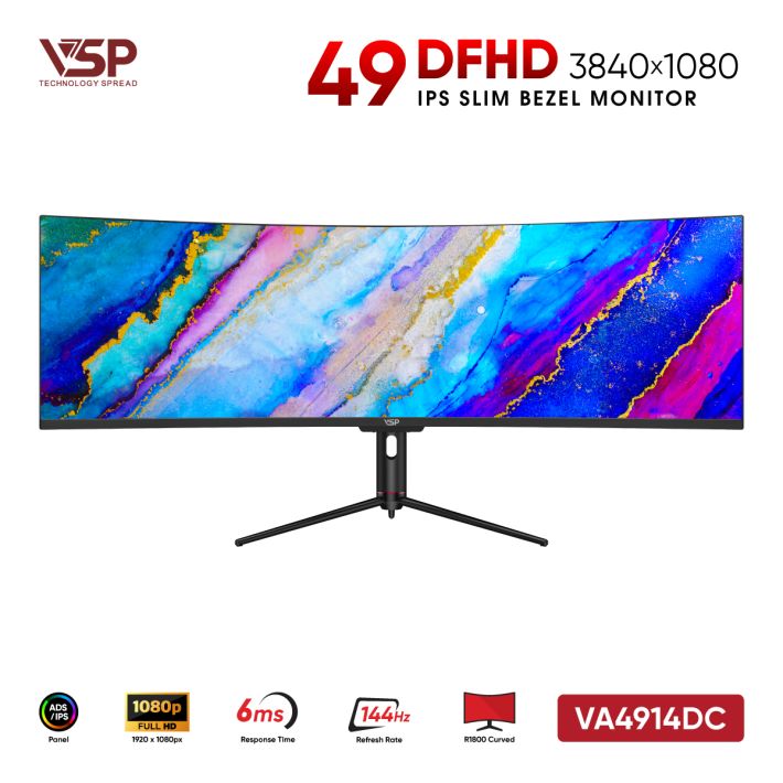 Màn Hình Cong VSP VA4914DC (49inch / VA / DFHD / Ultra-Wide 32:9 / 144Hz)