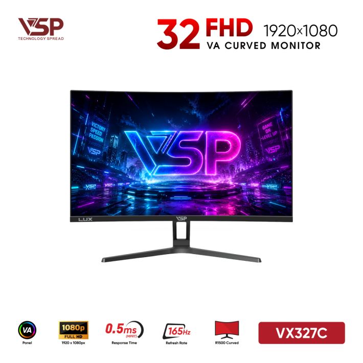 Màn Hình Cong VSP Gaming VX327C (32inch / VA / FHD / 165Hz / 0.5ms)